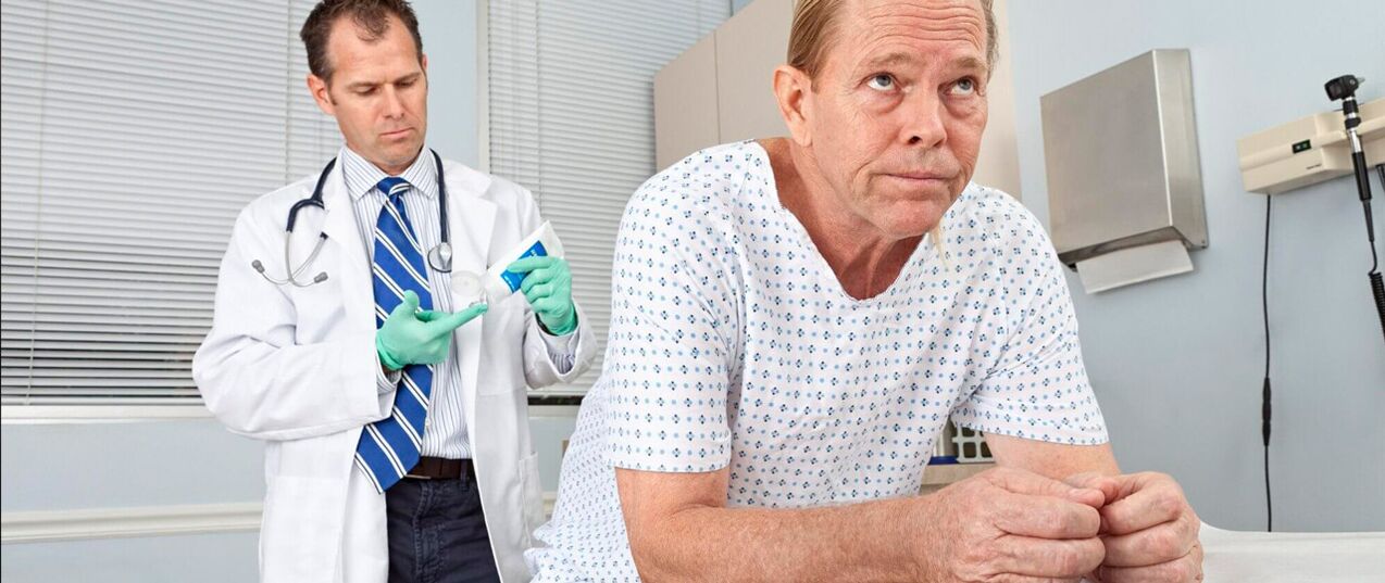 Patient with prostatitis in a proctologist